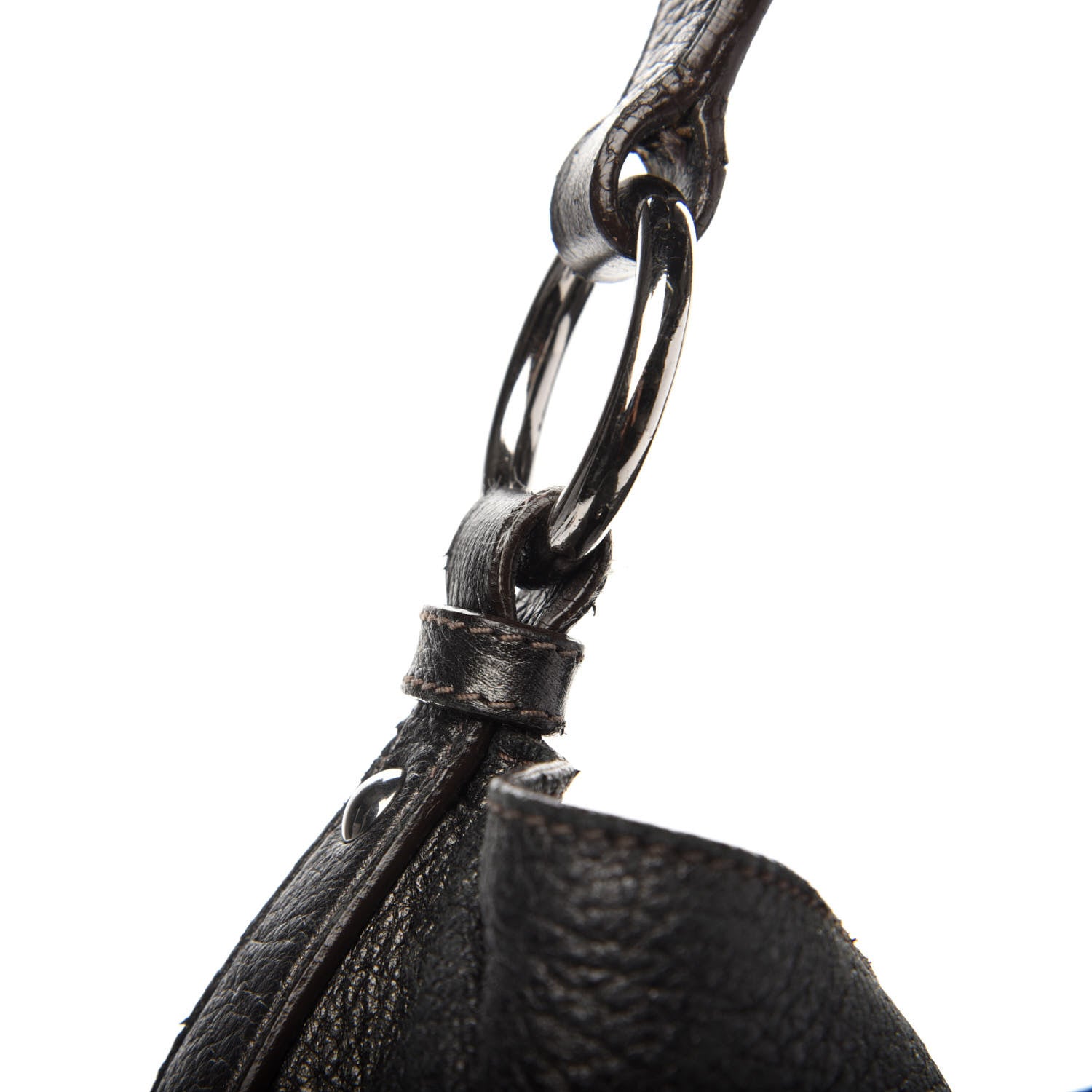 Prada Metallic Vitello Daino Hobo Dark Grey 10 of 15