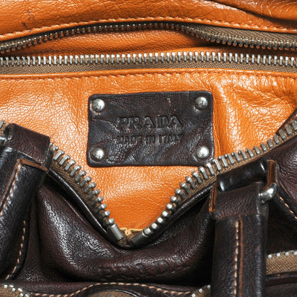 Prada Washed Buffalo Bauletto Moro 6 of 8