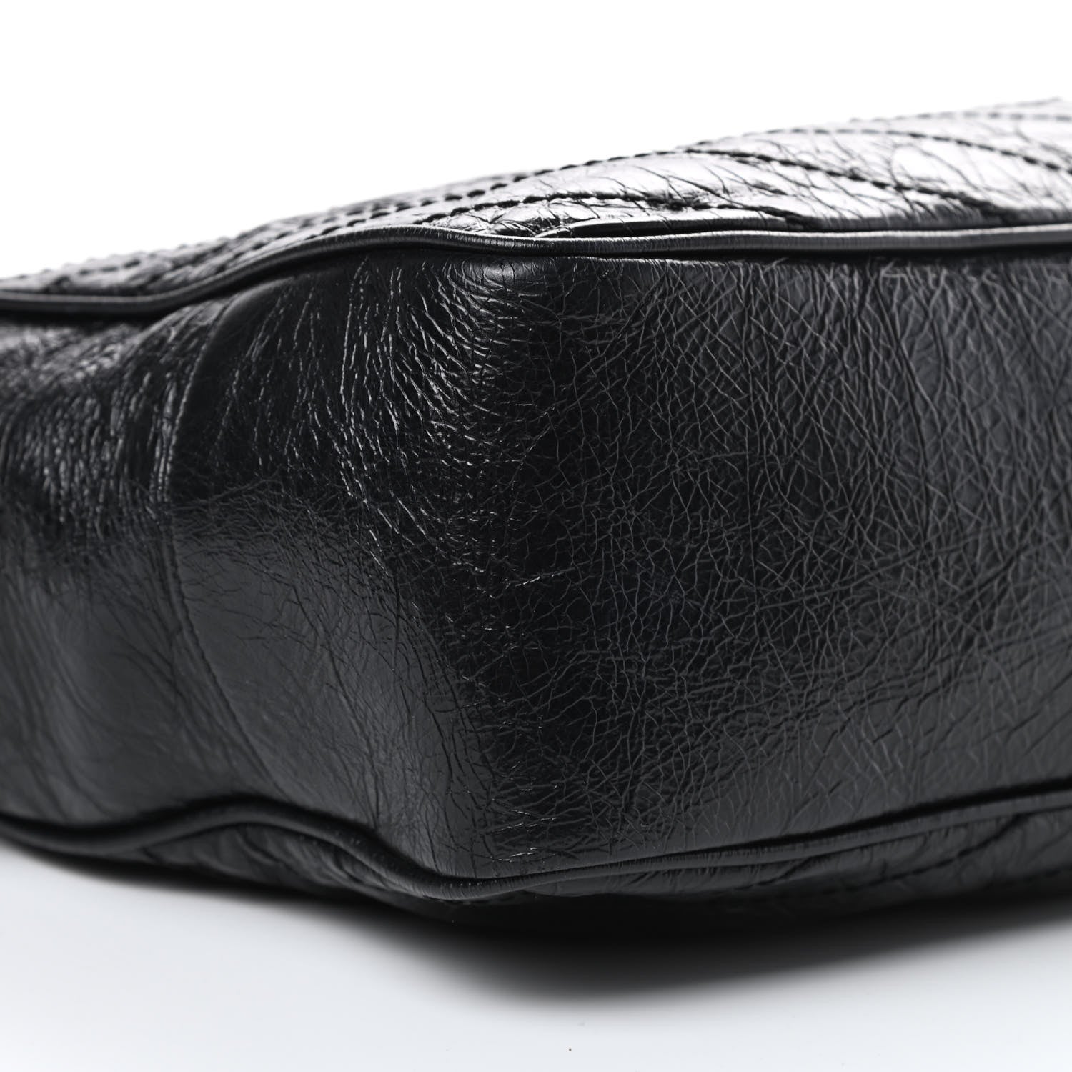 Saint Laurent Crinkled Calfskin Matelasse Monogram Large Niki Shopping Tote Bag Black 9 of 12