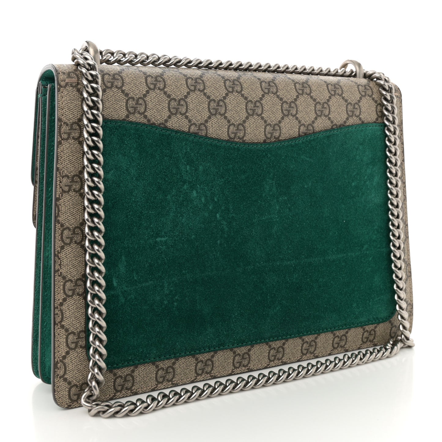 GG Supreme Monogram Embroidered Medium Dionysus Shoulder Bag Emerald