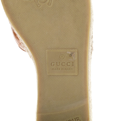 Gucci Nappa Matelasse GG Marmont Espadrille Slide Sandals 37 Cognac 6 of 10