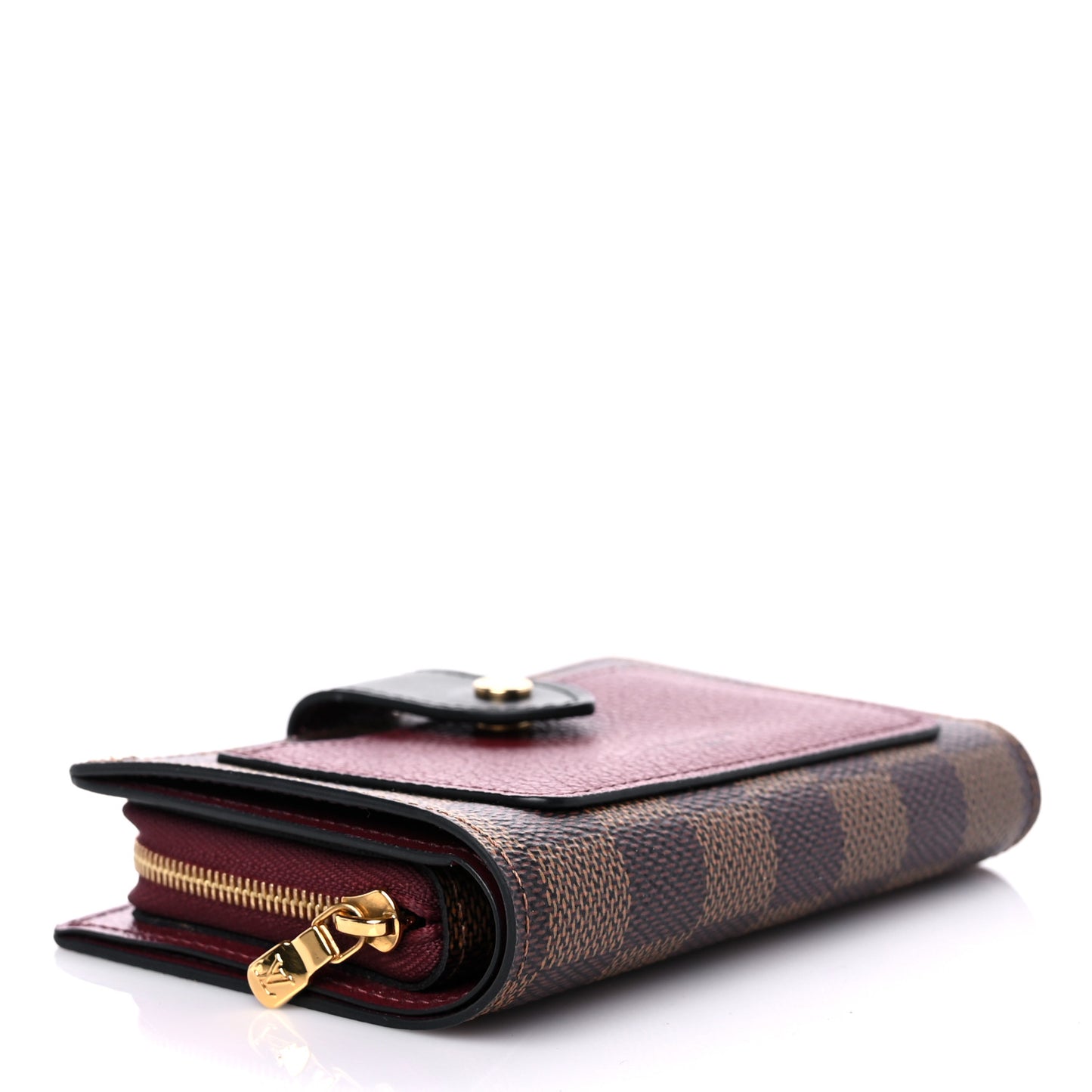 Damier Ebene Juliette Wallet Bordeaux Black