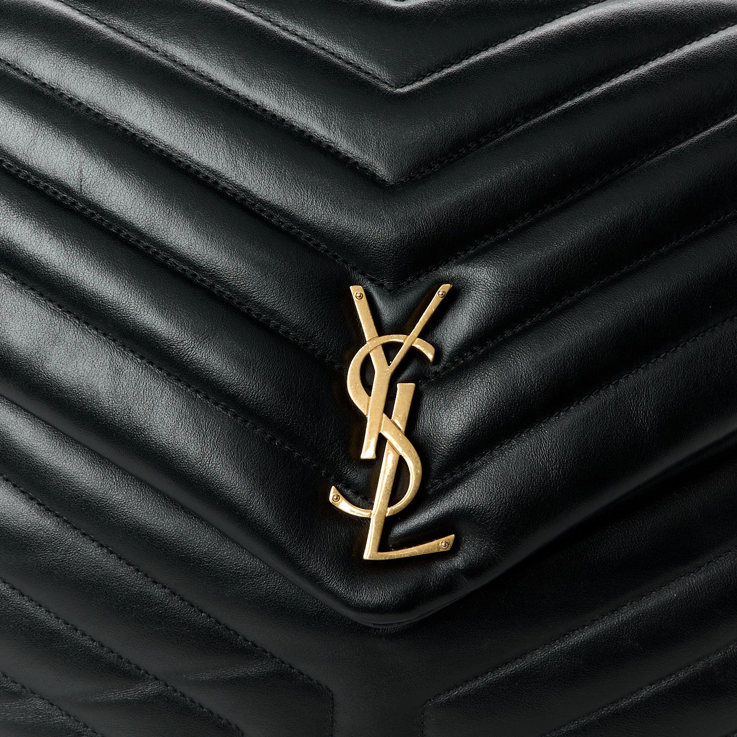 Saint Laurent Calfskin Y Quilted Monogram Large Loulou Chain Satchel Black 9 of 11