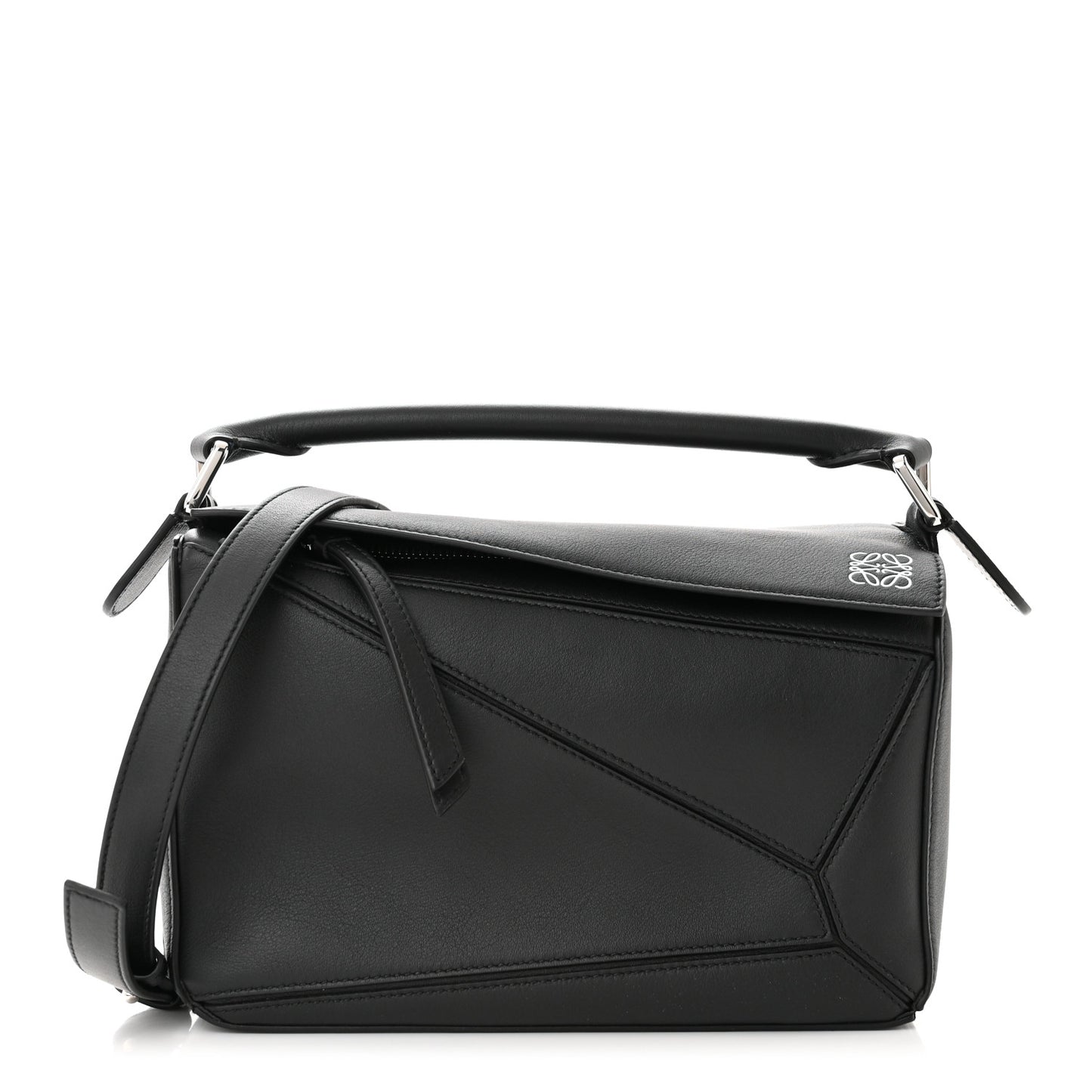 Calfskin Small Puzzle Bag Black