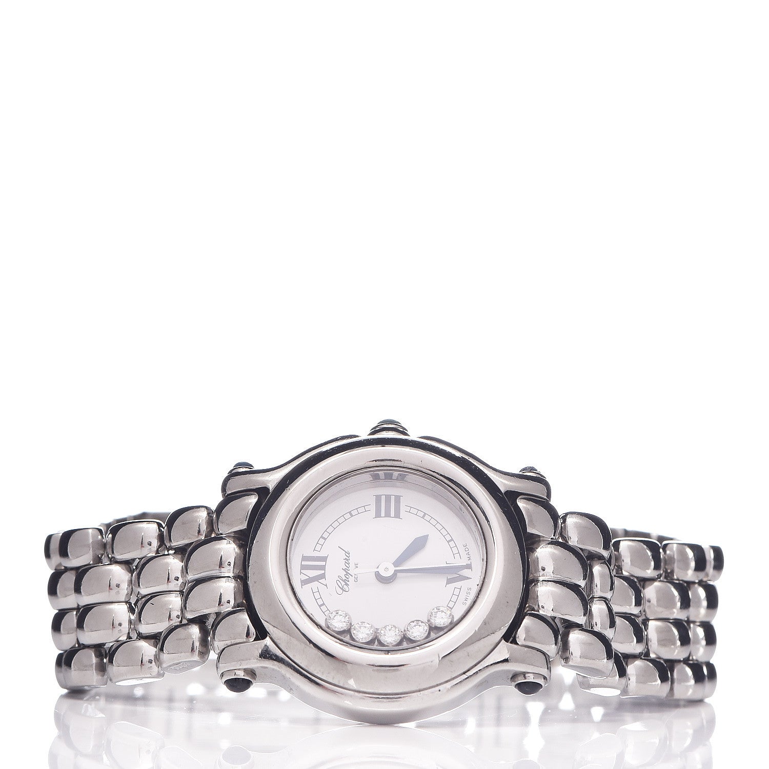 Chopard Stainless Steel 5 Diamond 26mm Happy Sport Quartz Watch 3 of 8