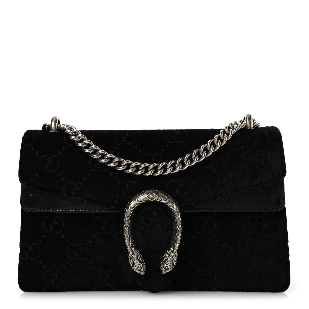 Gucci Velvet GG Monogram Small Dionysus Shoulder Bag Black 1 of 11