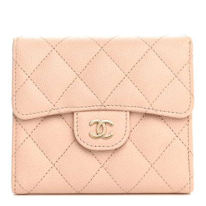 Chanel Caviar Quilted Compact Flap Wallet Beige 1 of 8