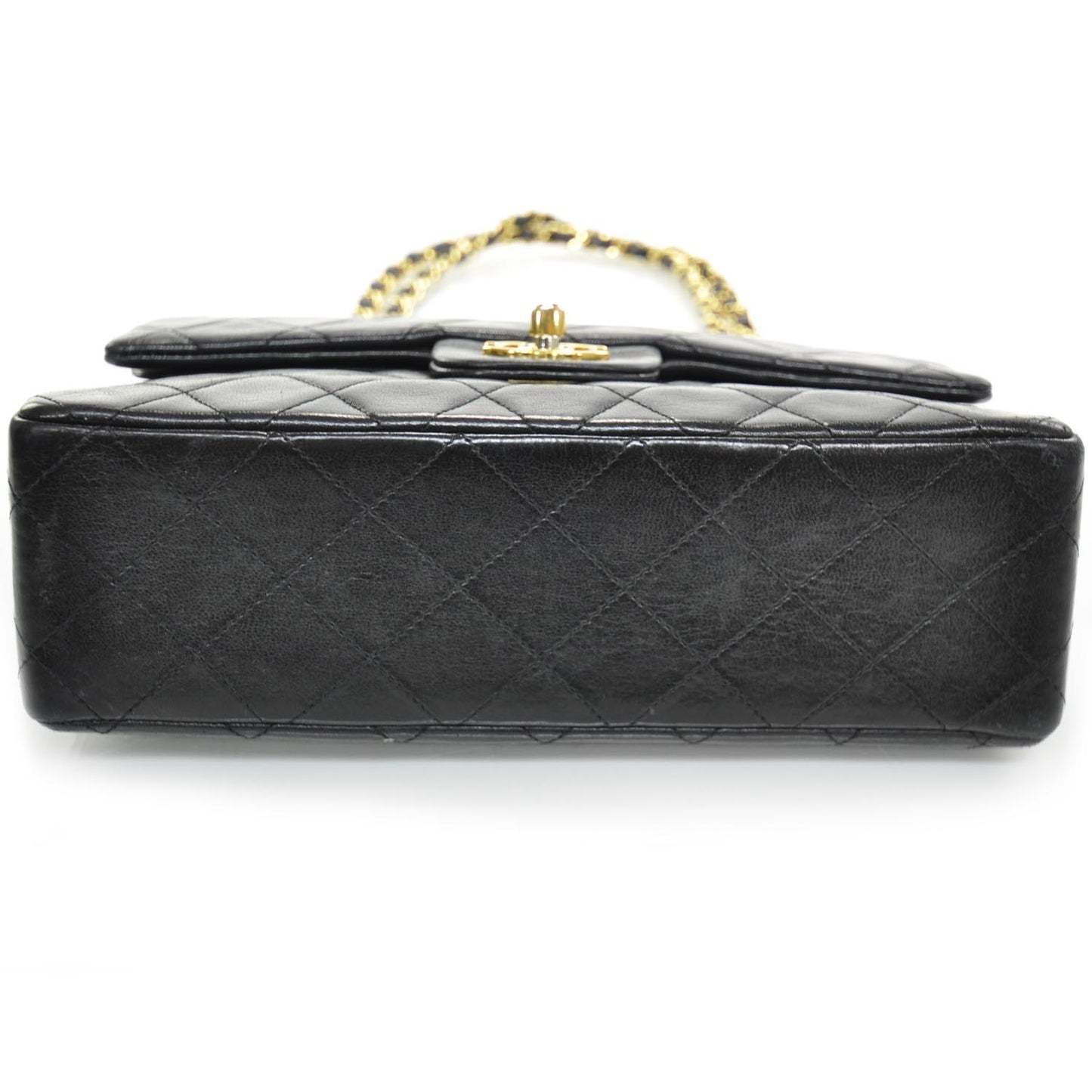 Lambskin Quilted Small Double Flap Black