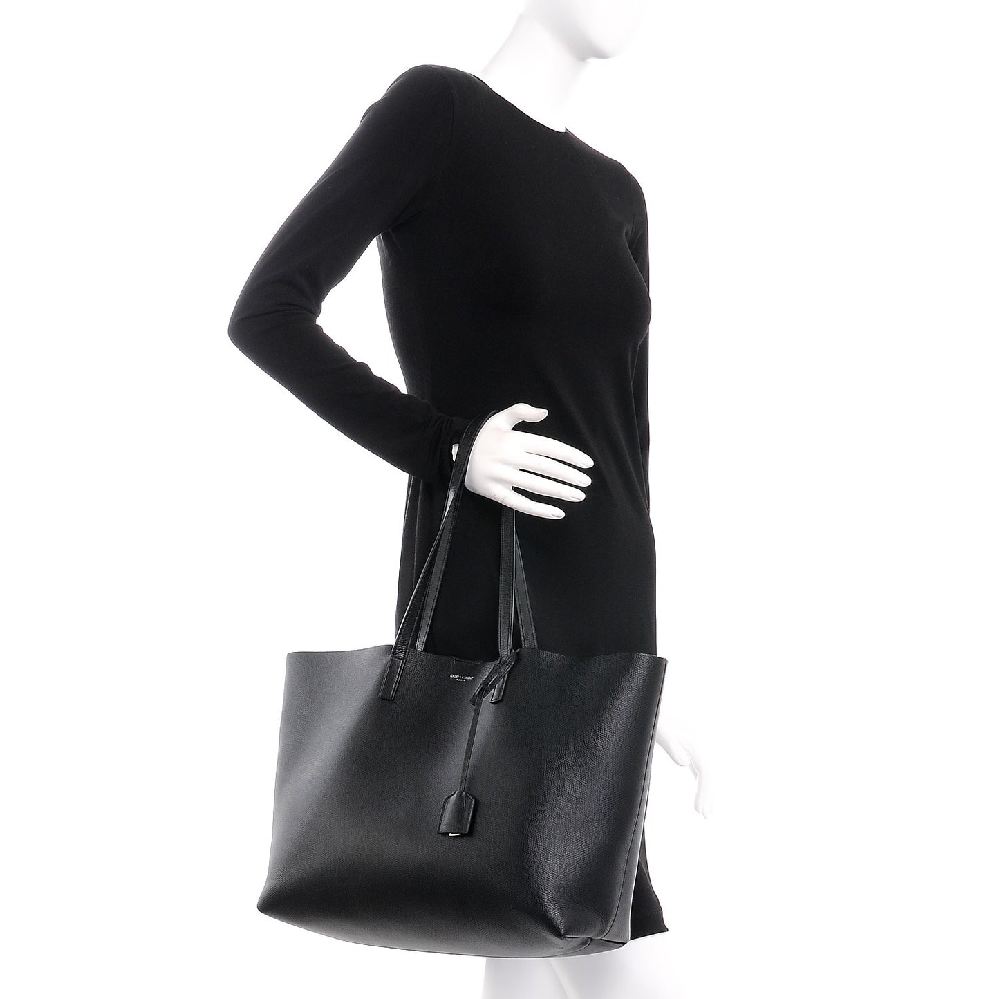 Calfskin Large Shopping Tote Black