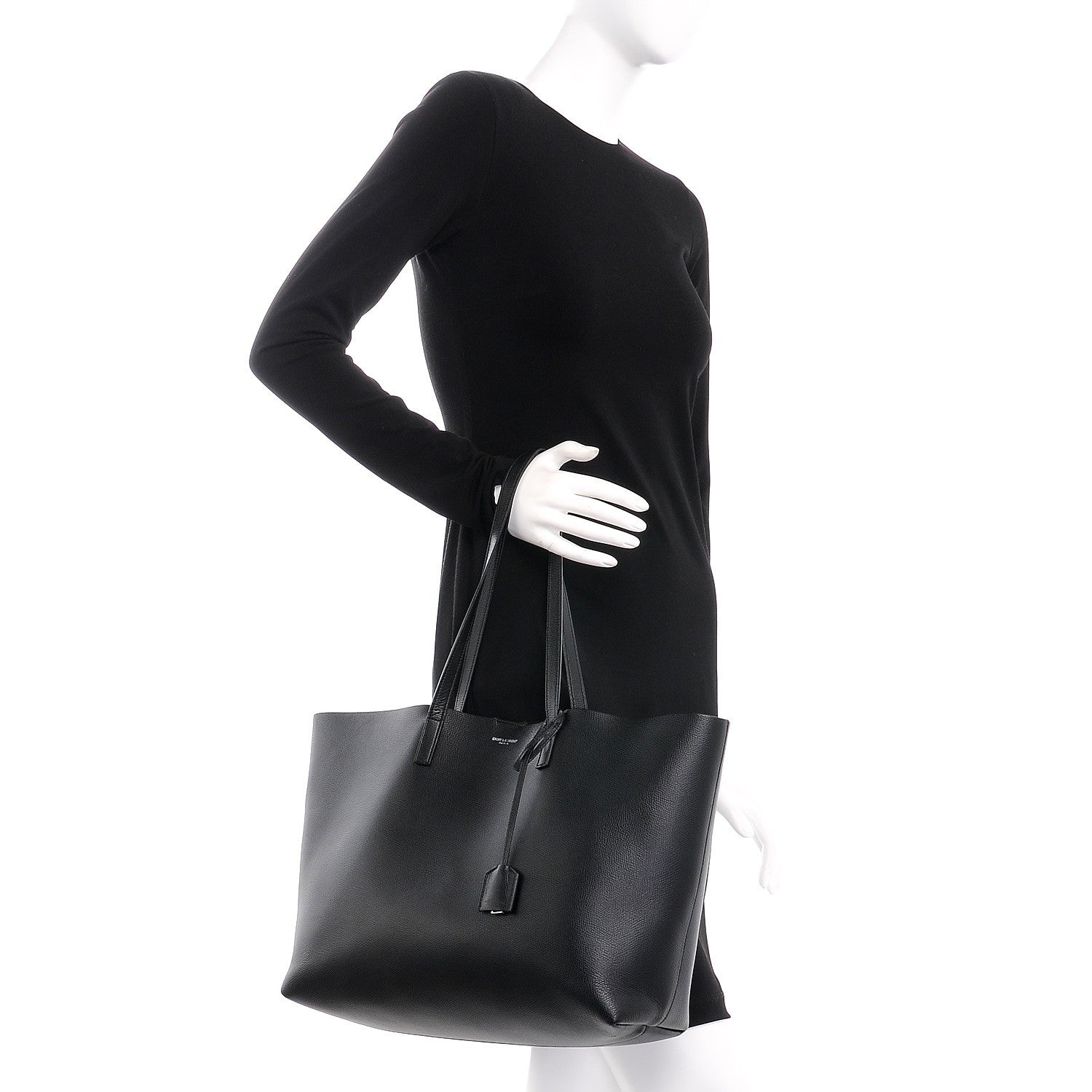Saint Laurent Calfskin Large Shopping Tote Black 2 of 12