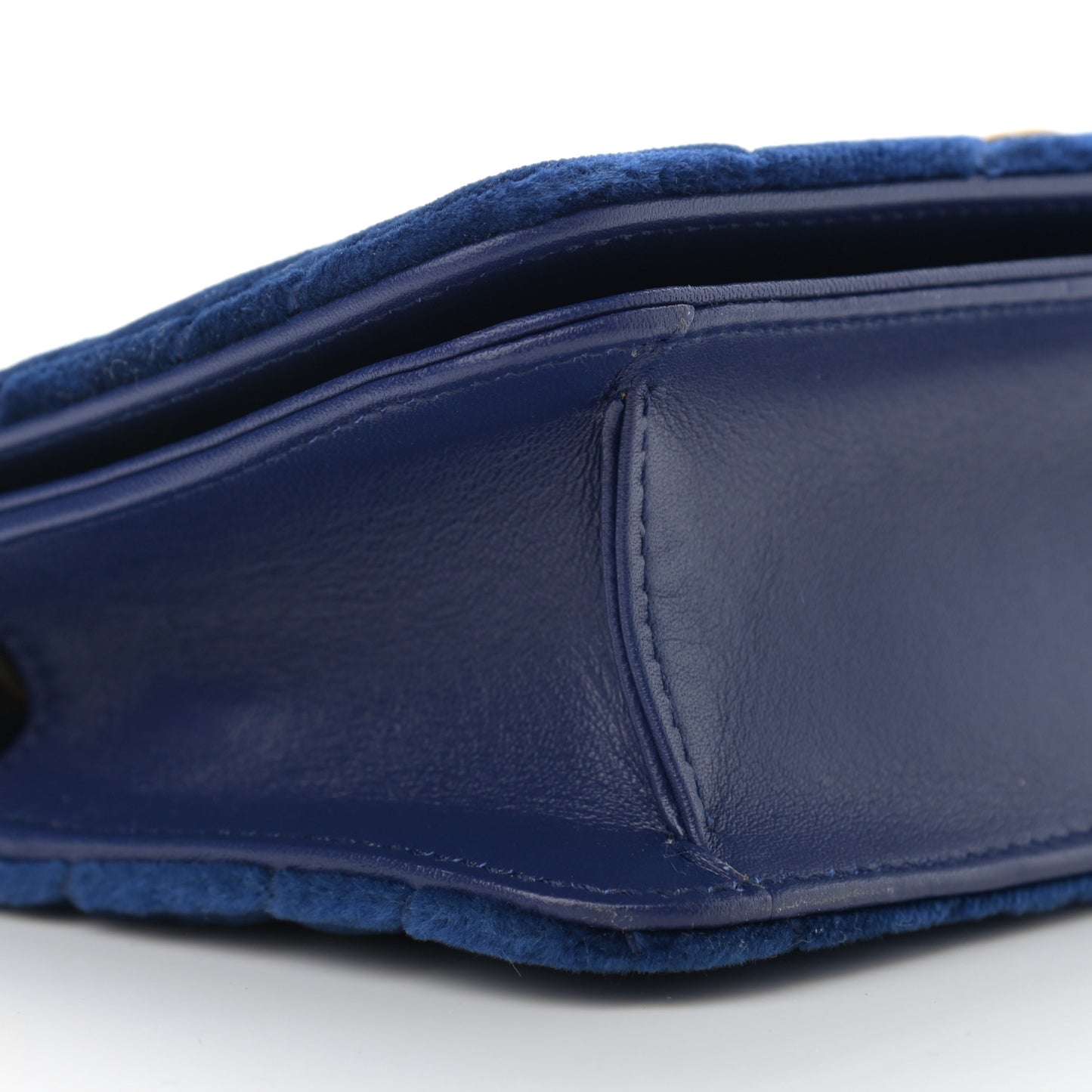 Velvet Matelasse GG Marmont Mini Bag Cobalt Blue