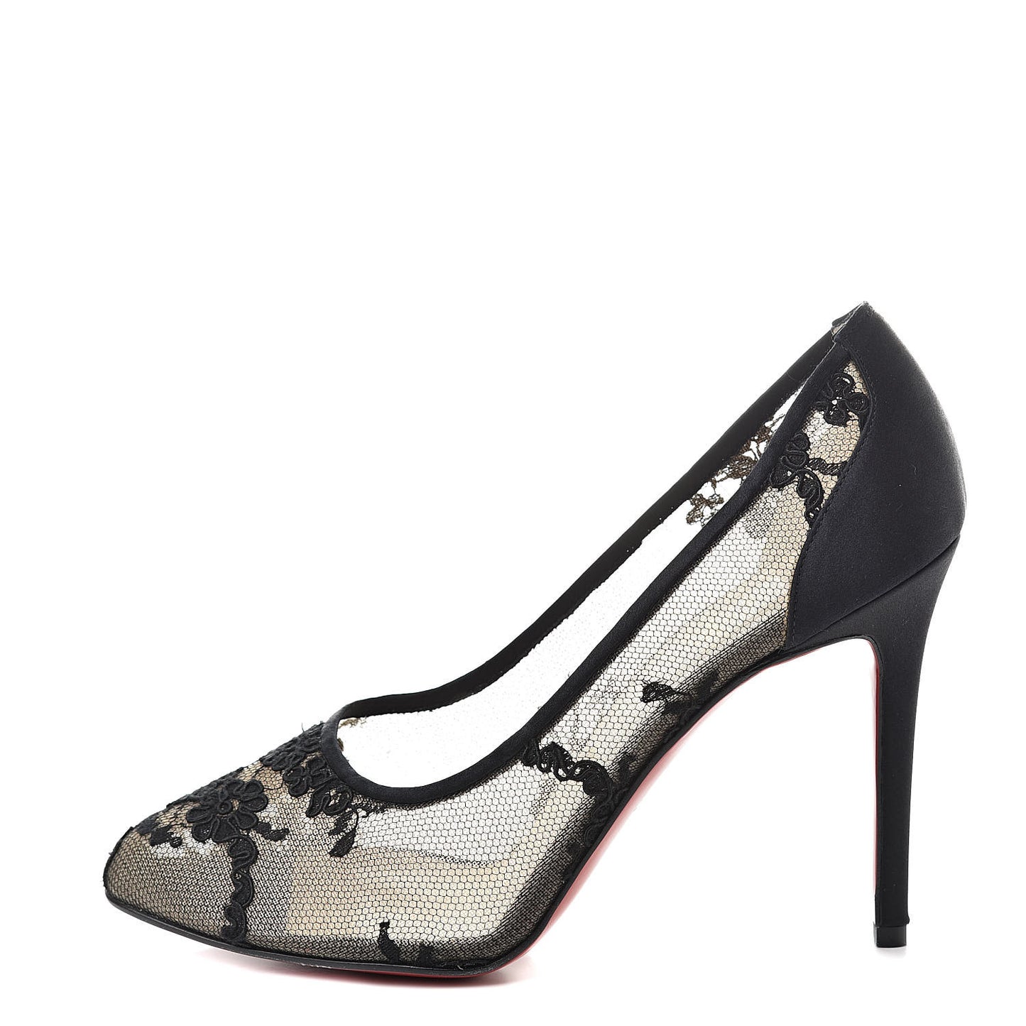 Crepe Satin Lace Paola 100 Pumps 39 Black