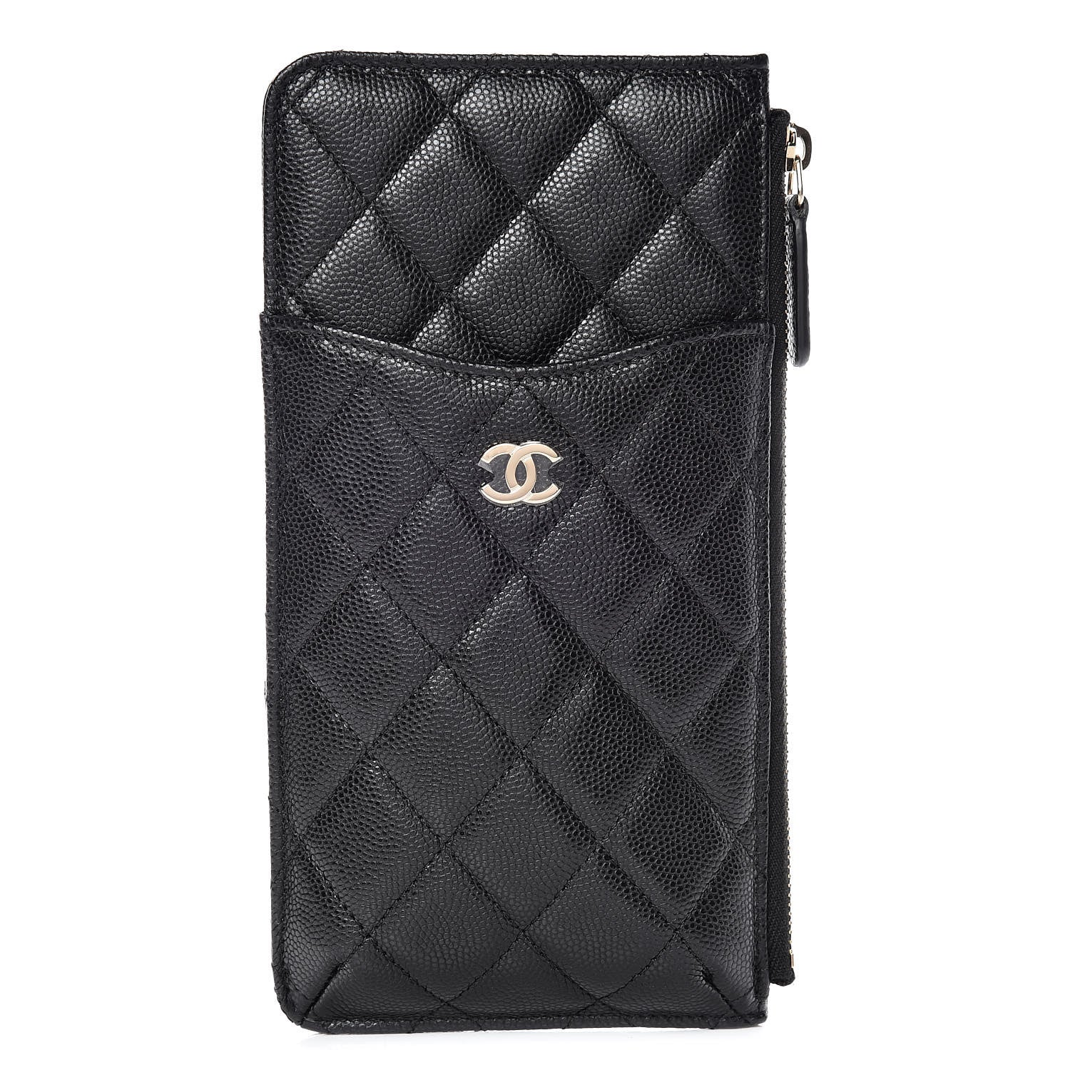 Chanel Caviar Quilted Classic Flat Wallet Pouch Black 1 of 8