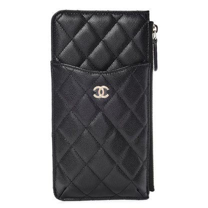 Chanel Caviar Quilted Classic Flat Wallet Pouch Black 1 of 8