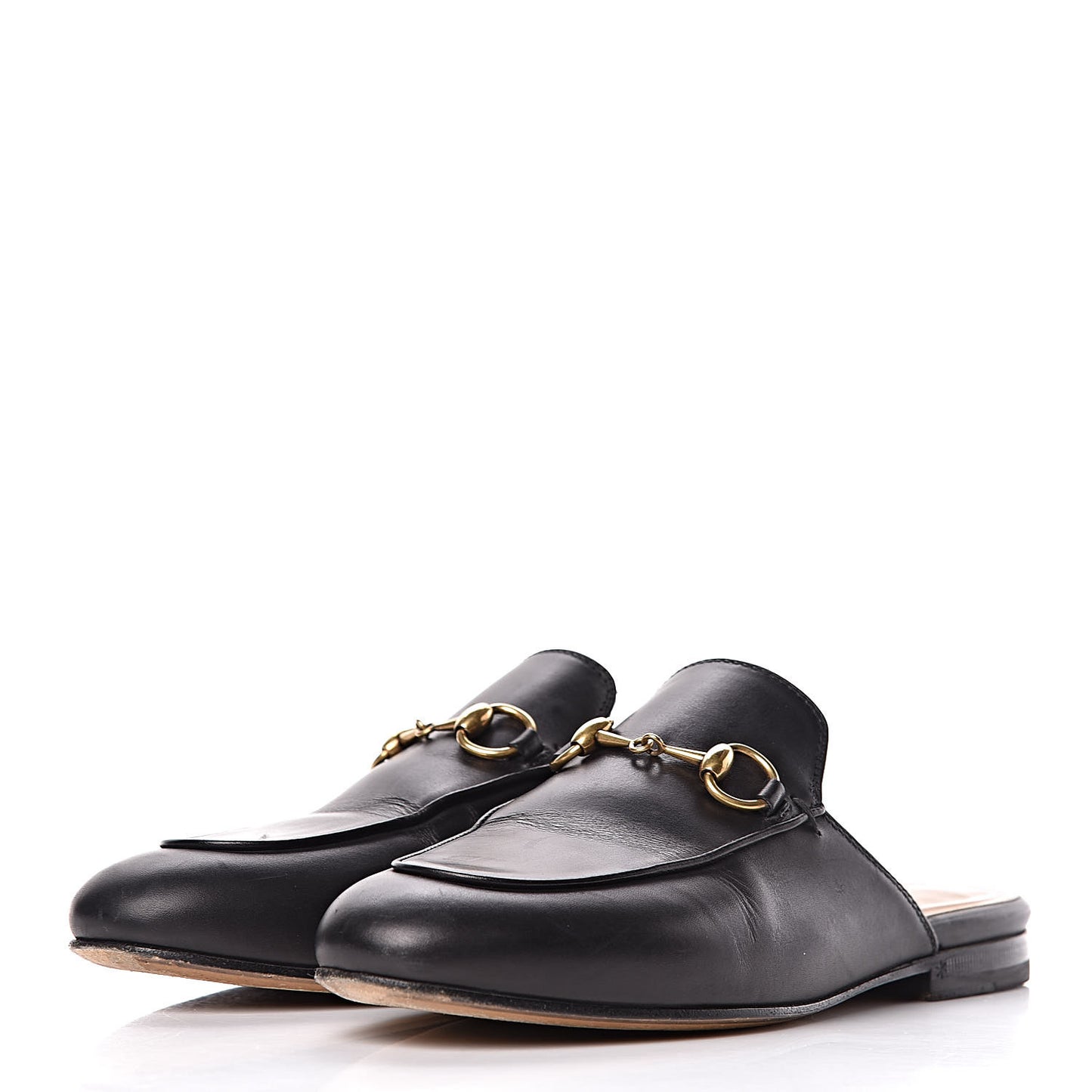 Calfskin Womens Princetown Slippers 34.5 Black