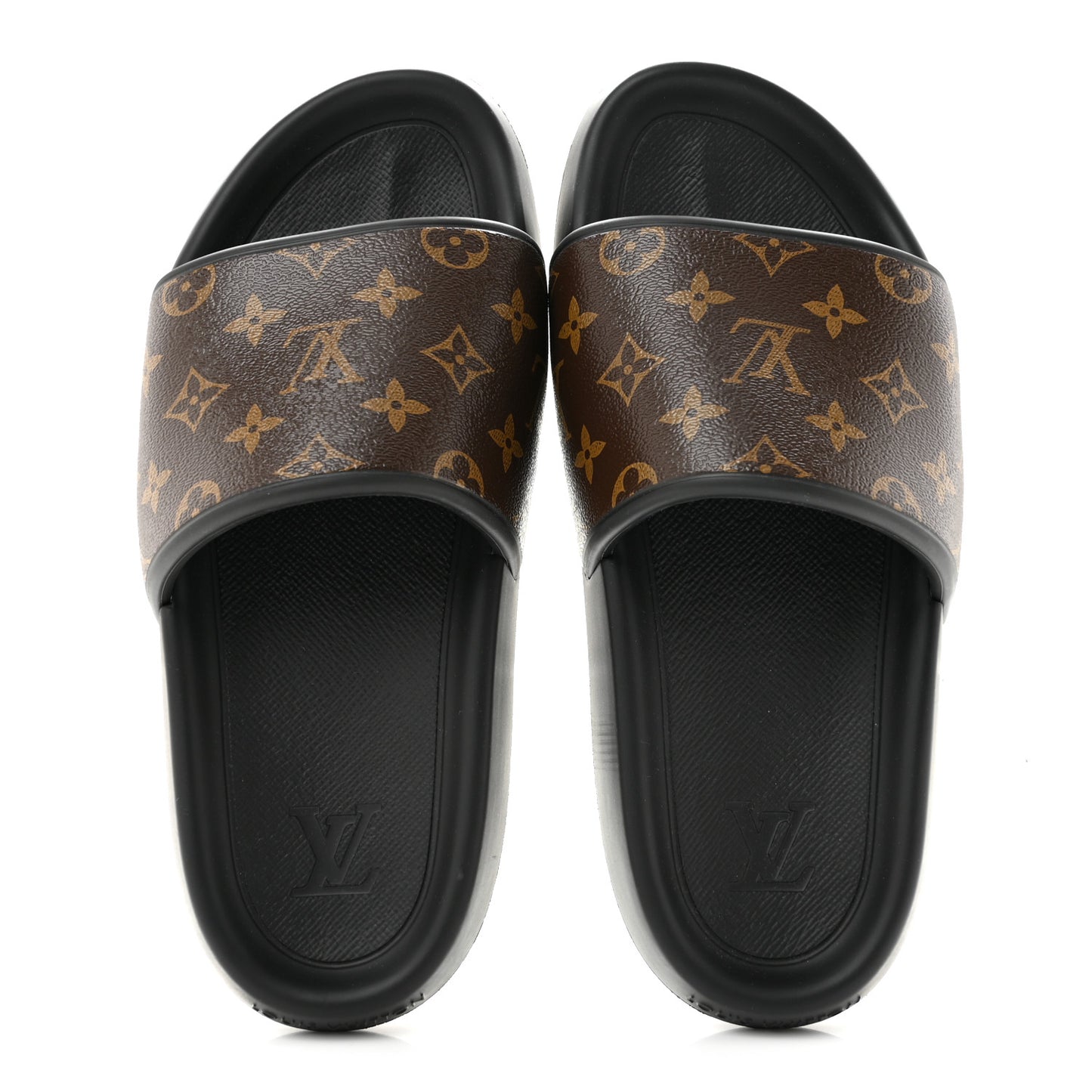 Rubber Monogram Mens Waterfront Mules 8 Macassar