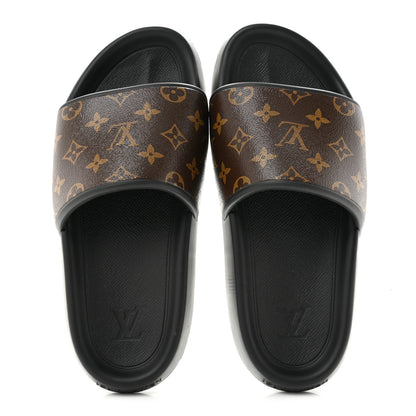 Louis Vuitton Rubber Monogram Mens Waterfront Mules 8 Macassar 2 of 10