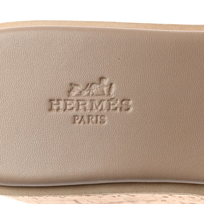 Hermes Suede Goatskin Cork Eze 30 Sandals 39 Beige Argile 6 of 9