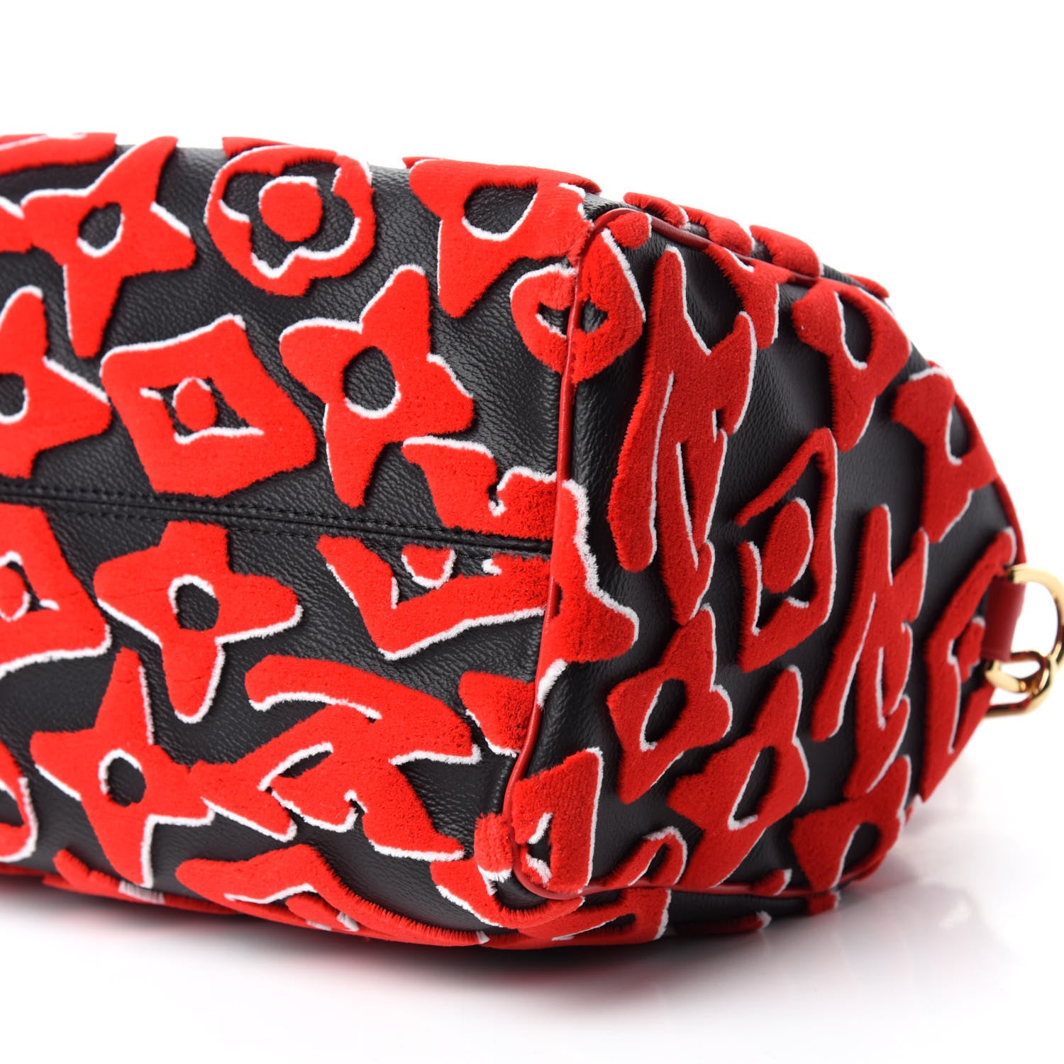 Louis Vuitton X UF Tufted Monogram Speedy Bandouliere 25 Black Red 7 of 10
