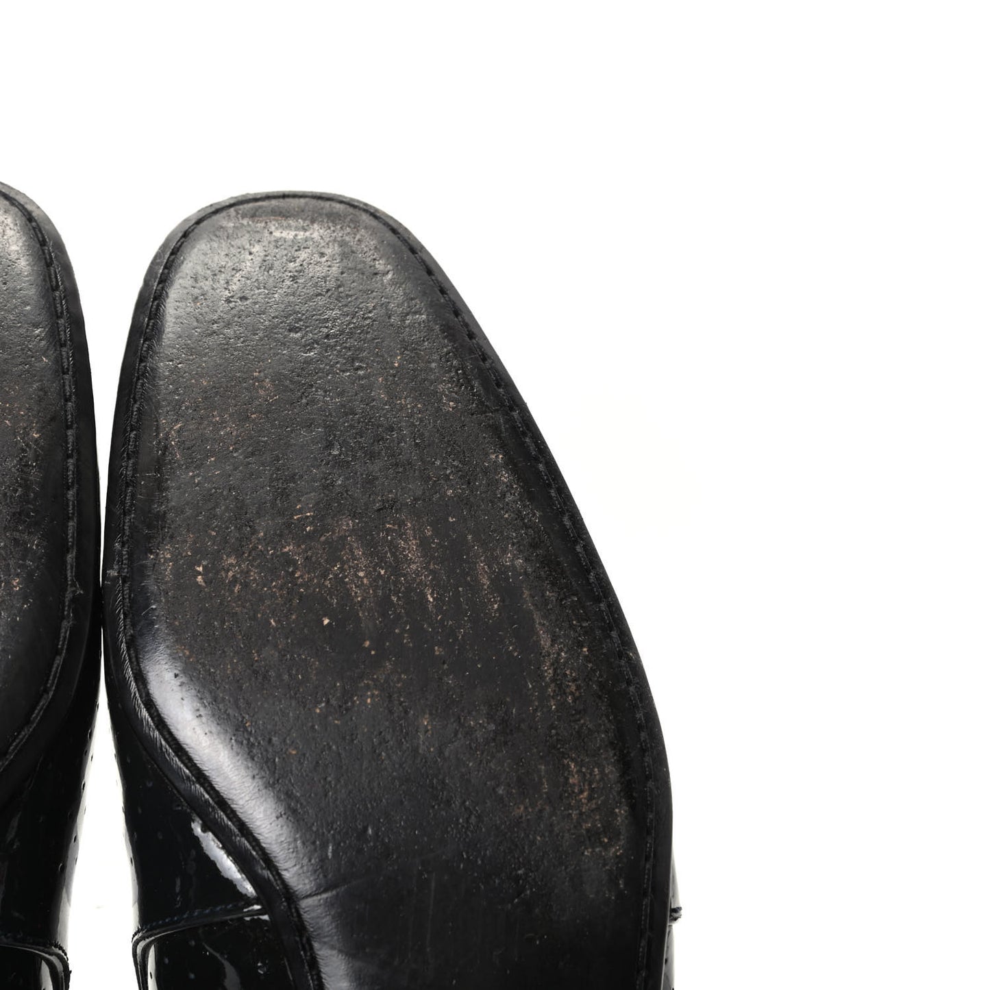 Patent Calfskin Perforated Mens Loafers 8 Navy