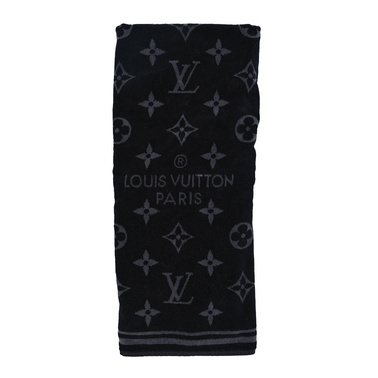 Louis Vuitton Cotton Monogram Eclipse Beach Towel Black 1 of 5