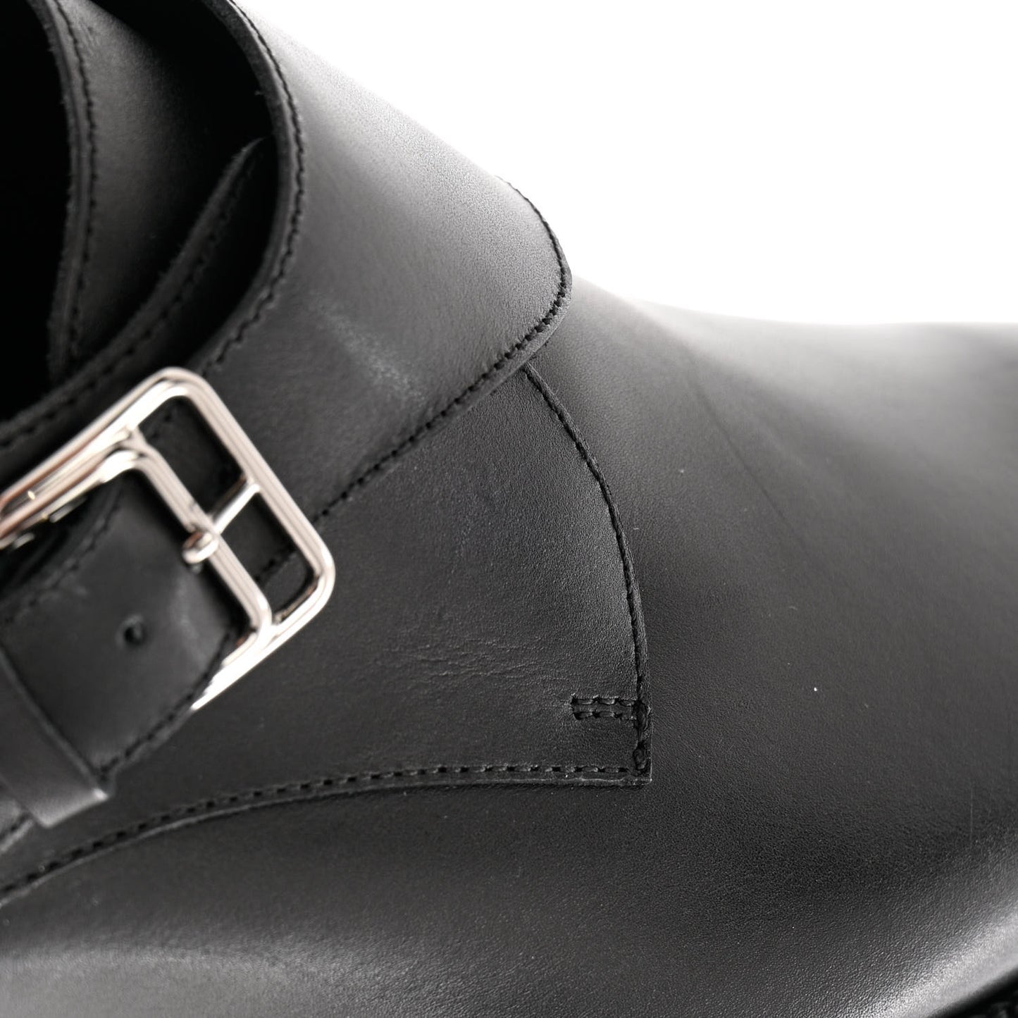 Calfskin Mens Buckle Loafers 42 Black