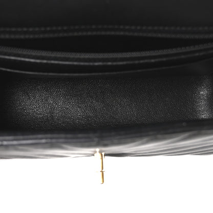 Chanel Lambskin Chevron Quilted Mini Rectangular Flap Black 5 of 10