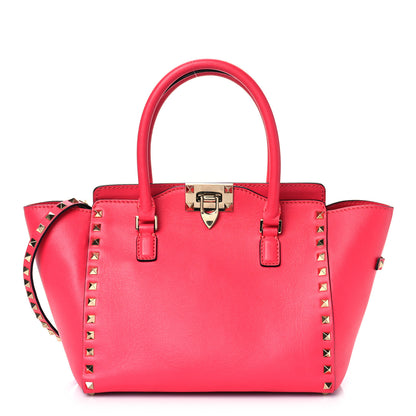 Valentino Garavani Vitello Small Rockstud Double Handle Tote Raspberry 1 of 8