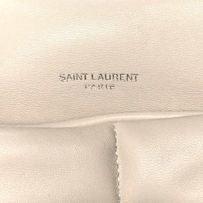 Saint Laurent Lambskin Quilted Medium Loulou Puffer Monogram Chain Satchel Crema Soft 7 of 11
