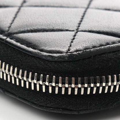 Chanel Lambskin Quilted Large Gusset Zip Around Wallet Black 8 of 18