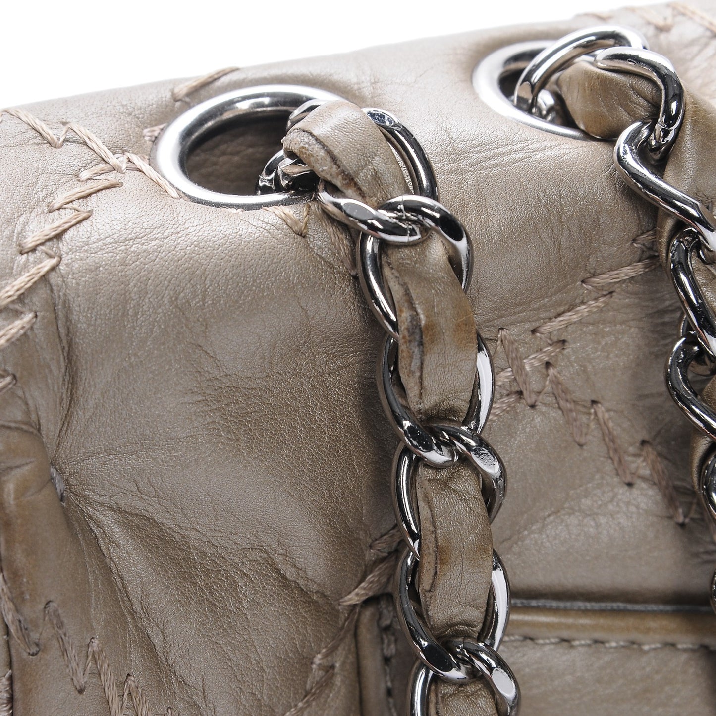 Calfskin Ultimate Stitch Flap Gold