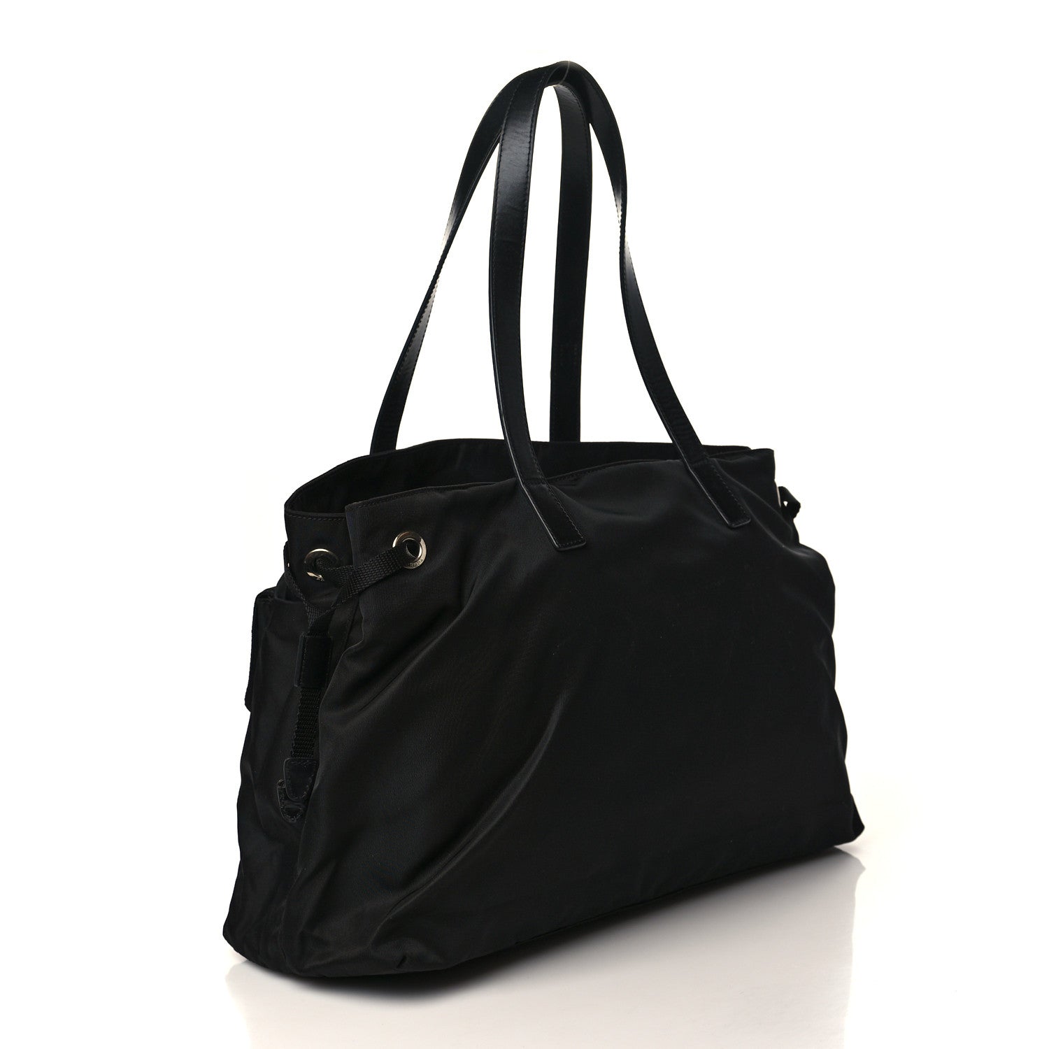 Prada Nylon Vela Drawstring Shopping Tote Black 2 of 7