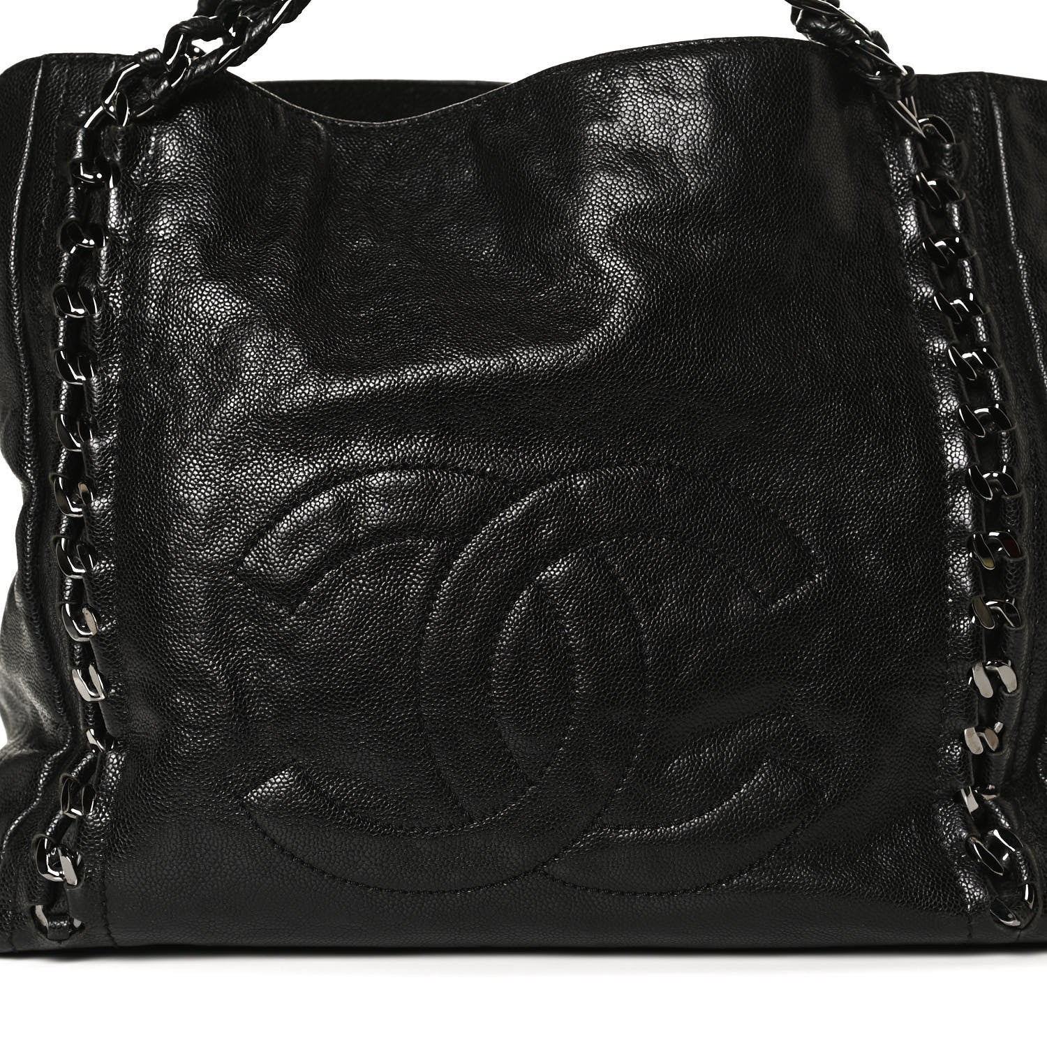 Chanel Glazed Caviar Modern Chain Tote Black 8 of 13