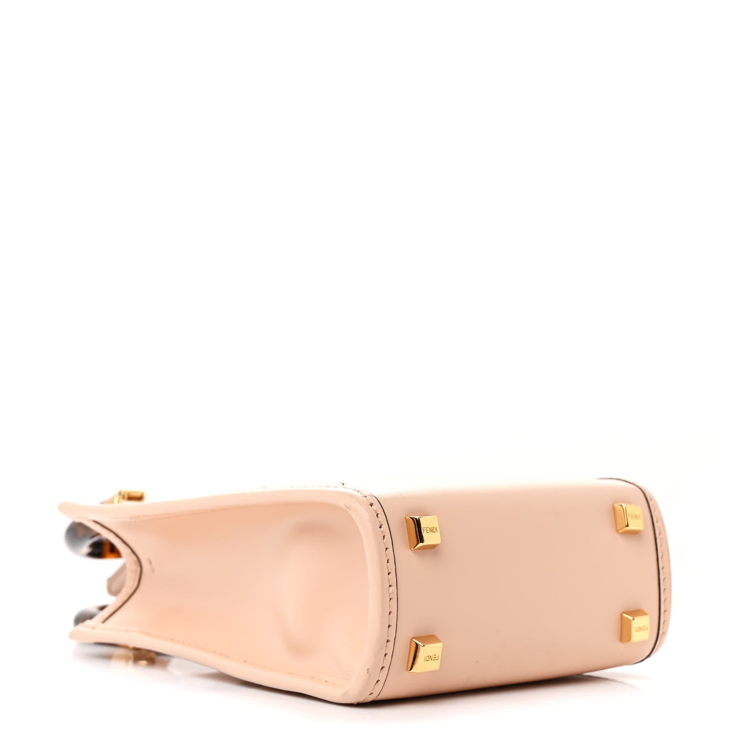 Fendi Vitello King Plexiglass Logo Embossed Mini Fendi Sunshine Shopper Tote Light Rose 4 of 10