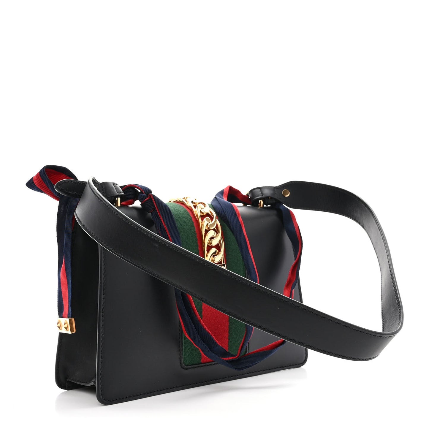 Calfskin Small Sylvie Shoulder Bag Black