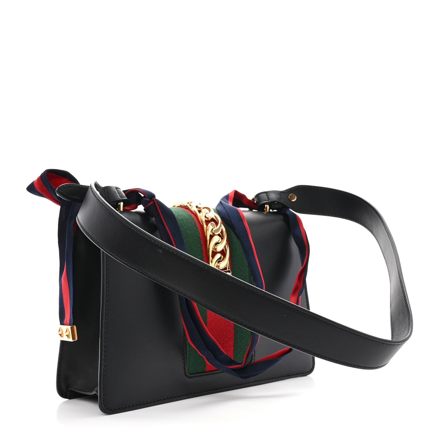 Gucci Calfskin Small Sylvie Shoulder Bag Black 3 of 16
