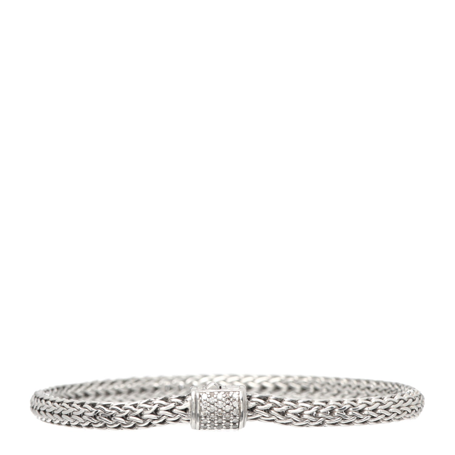 John Hardy Sterling Silver Diamond 5mm Classic Chain Bracelet 1 of 5
