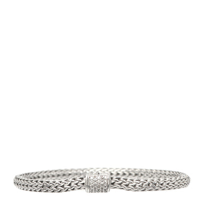 John Hardy Sterling Silver Diamond 5mm Classic Chain Bracelet 1 of 5