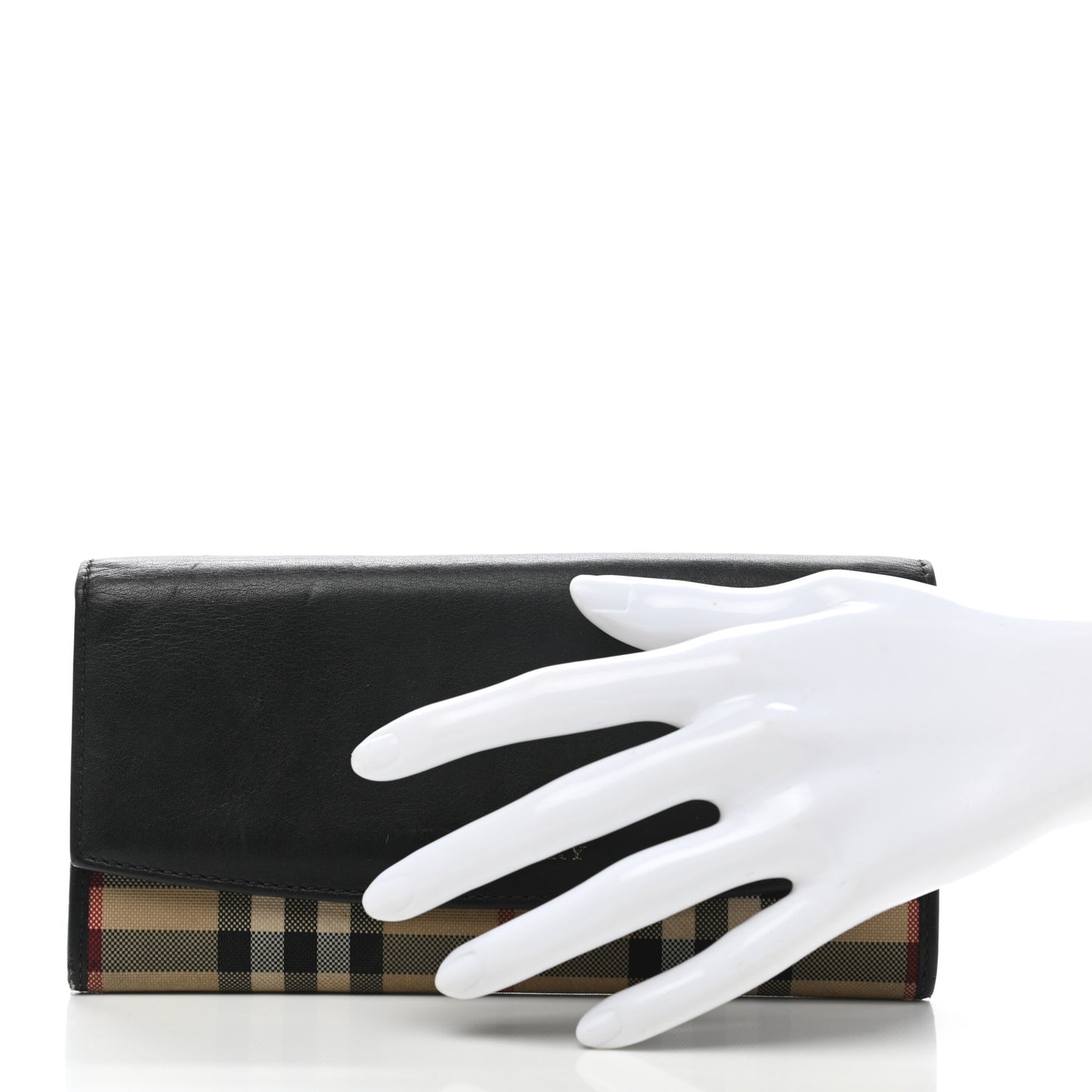 Calfskin Horseferry Check Porter Continental Wallet Black