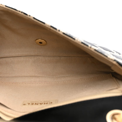 Chanel Satin Wild Stitch Medium Single Flap Black Beige 5 of 11