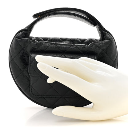 Chanel Caviar Quilted Polly Pocket Pouch Hobo Black 2 of 11