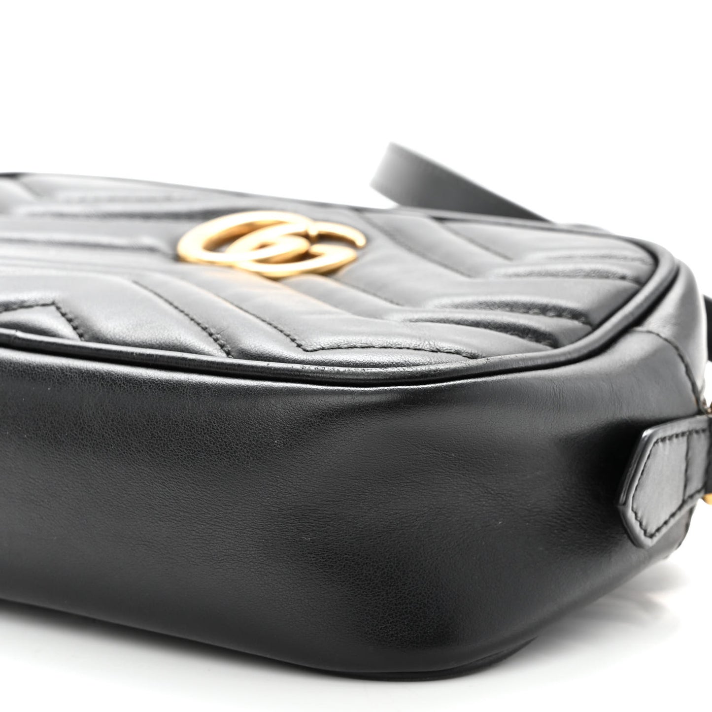 Calfskin Matelasse Mini GG Marmont Chain Shoulder Bag Black