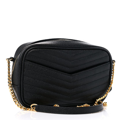 Saint Laurent Grain De Poudre Matelasse Monogram Mini Lou Camera Bag Black 2 of 11