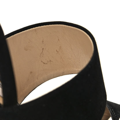 Jimmy Choo Suede Crystal Saphie 120 Sandals 36.5 Black 11 of 13