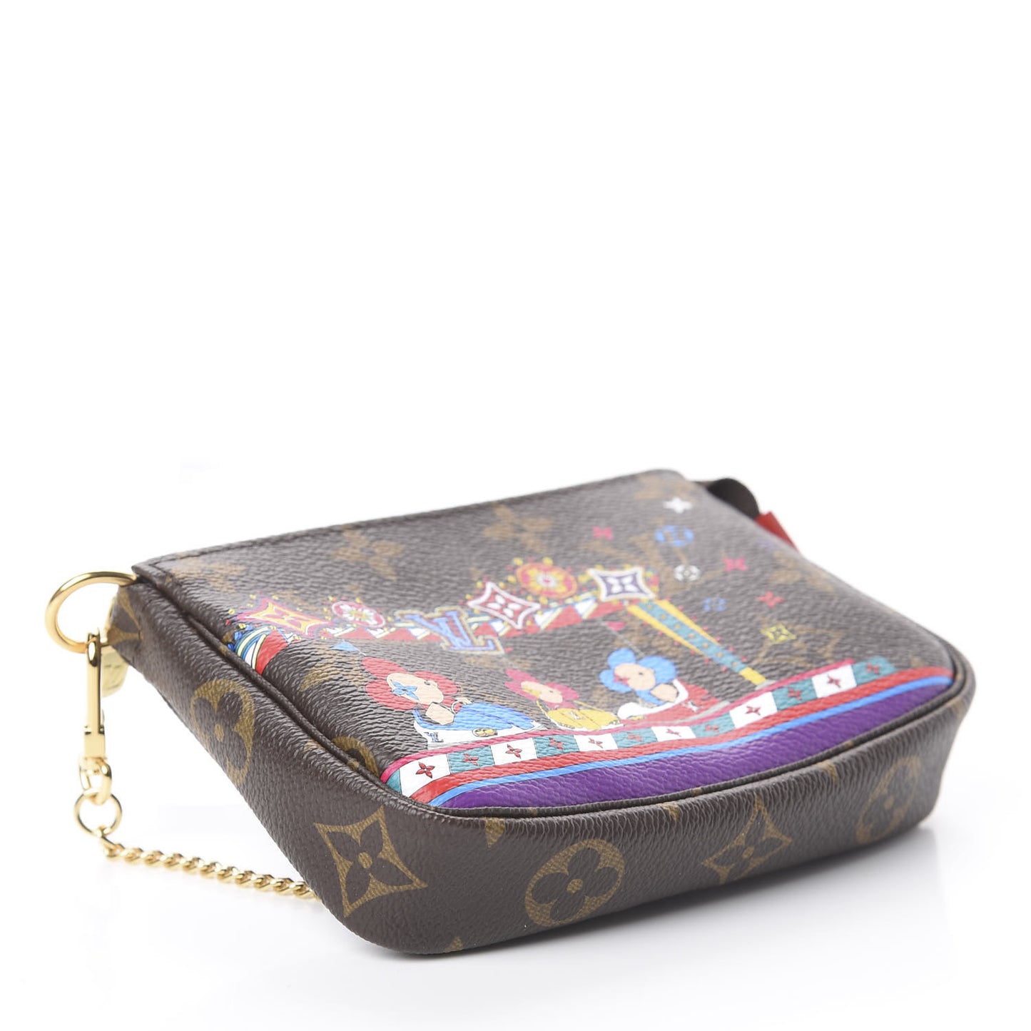 Monogram 2020 Christmas Animation Bumper Cars Mini Pochette Accessories Coquelicot