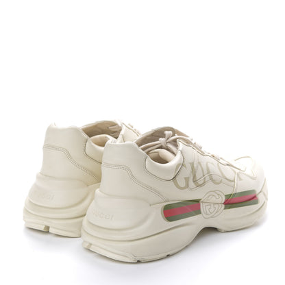 Gucci Calfskin Logo Mens Rhyton Sneakers 11 Ivory 4 of 14