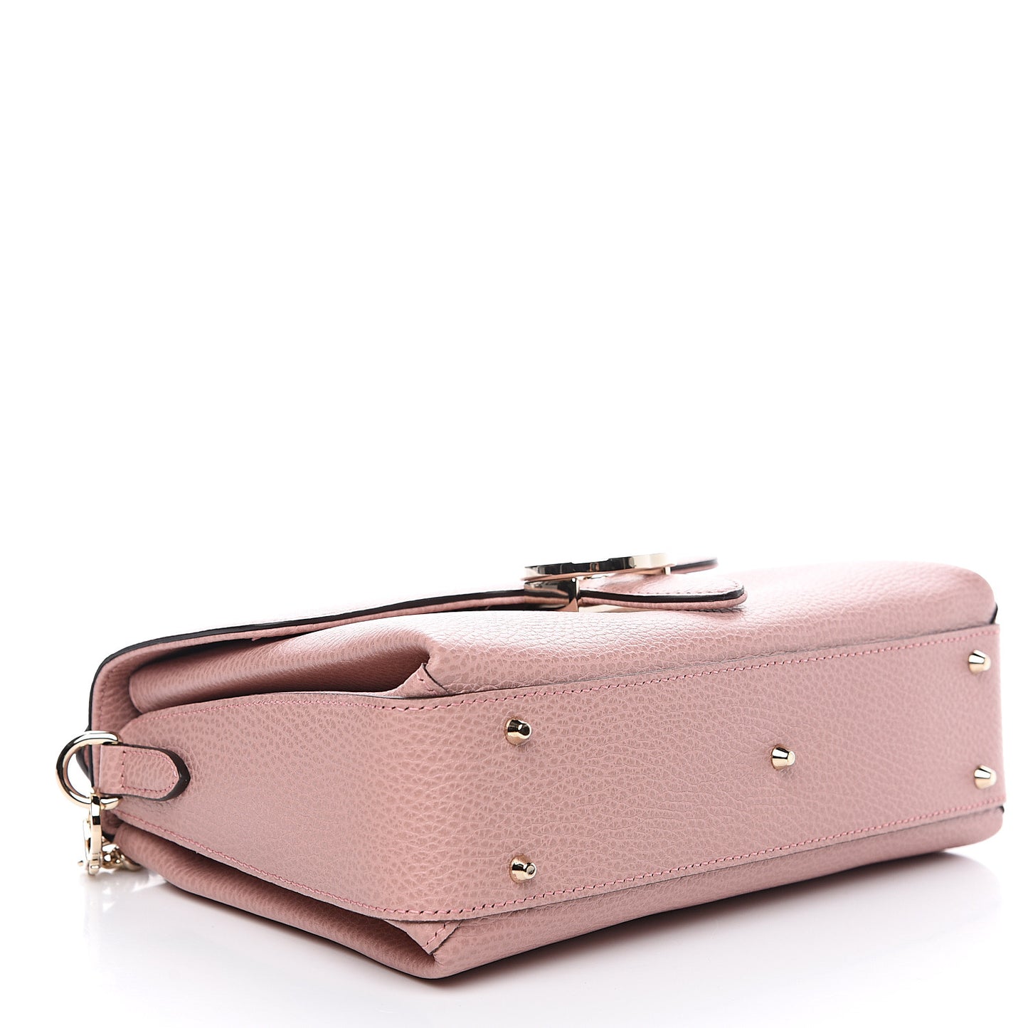 Dollar Calfskin Interlocking G Top Handle Shoulder Bag Soft Pink