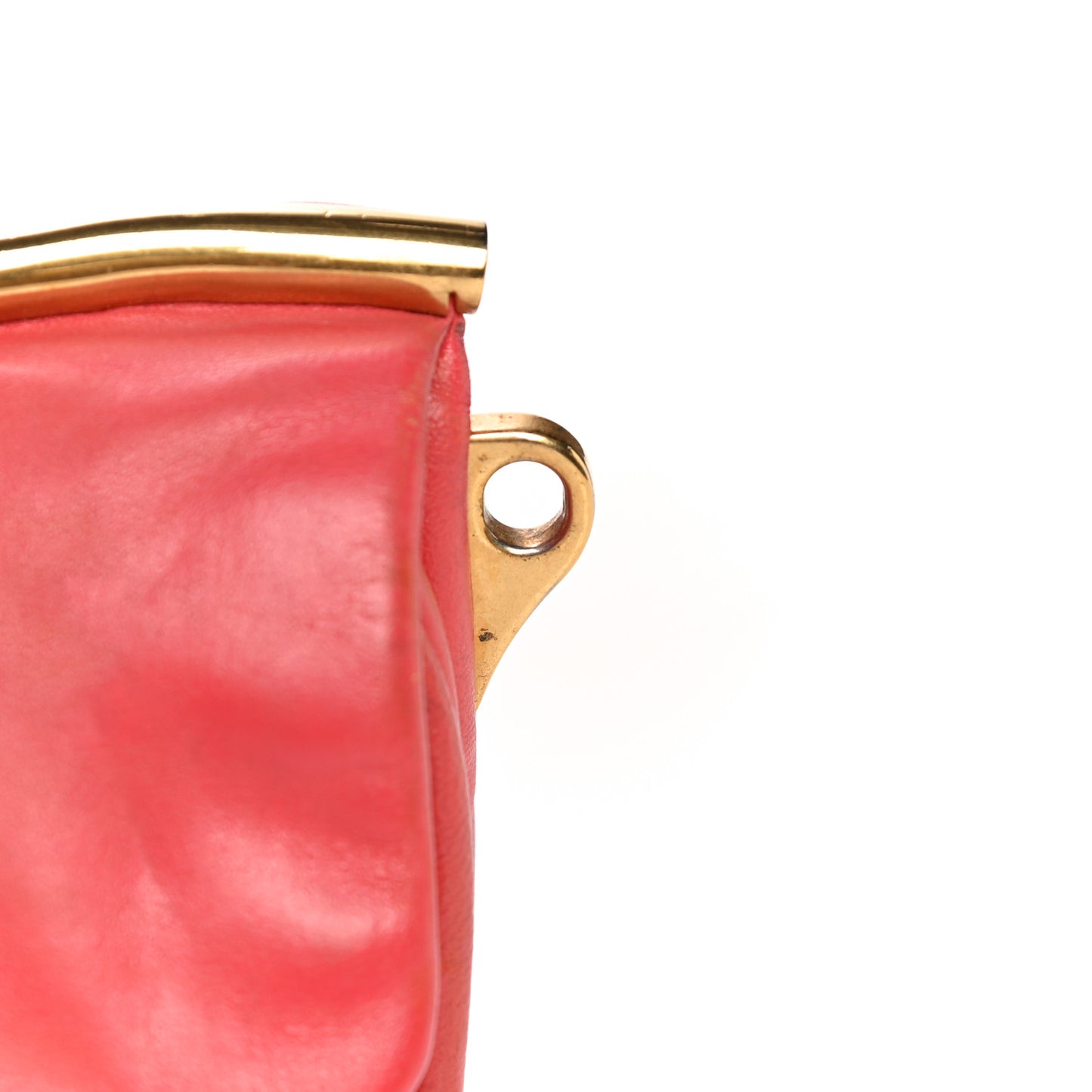 Nappa Shoulder Bag With Chain Red