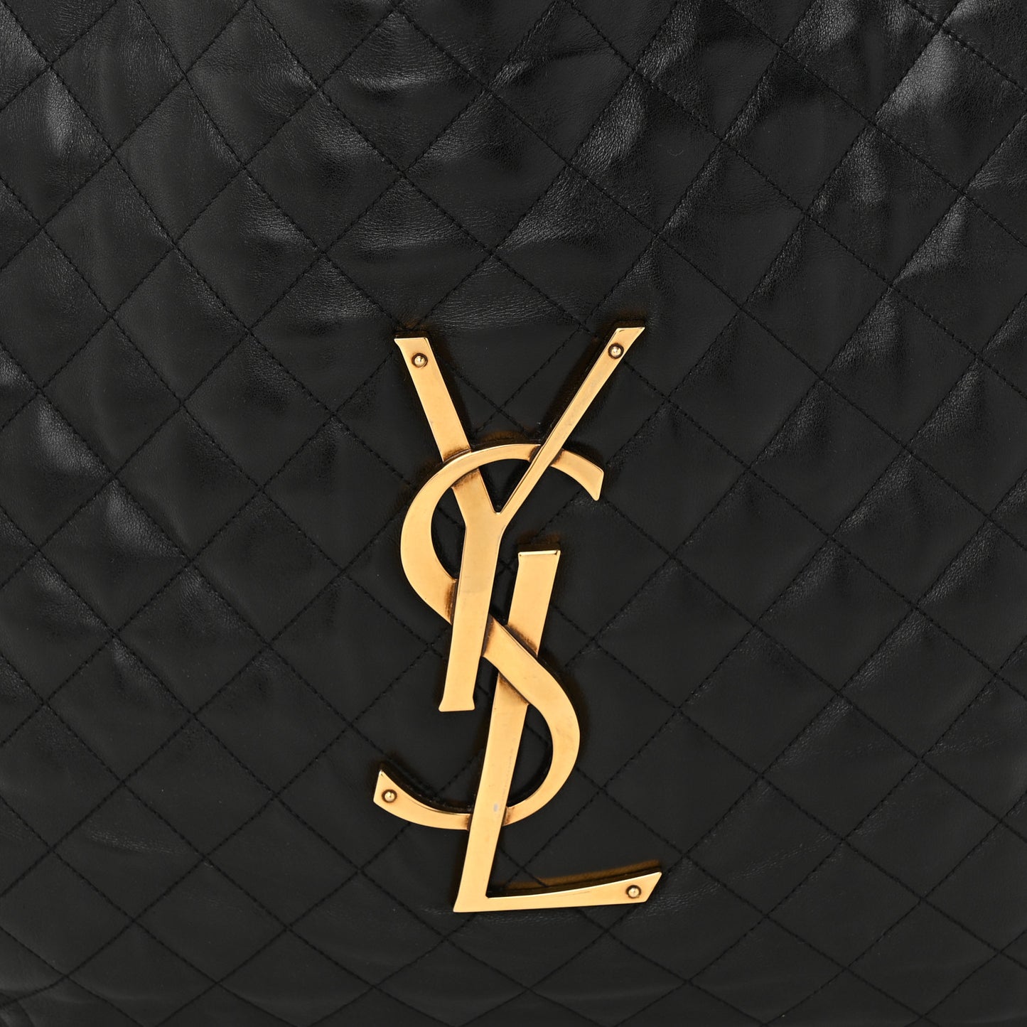 Lambskin Quilted Maxi Icare Shopping Tote Black