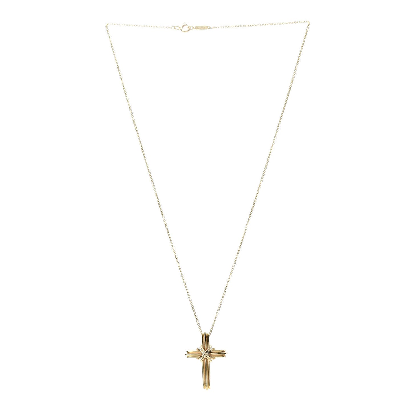 18K Yellow Gold Cross Pendant Necklace